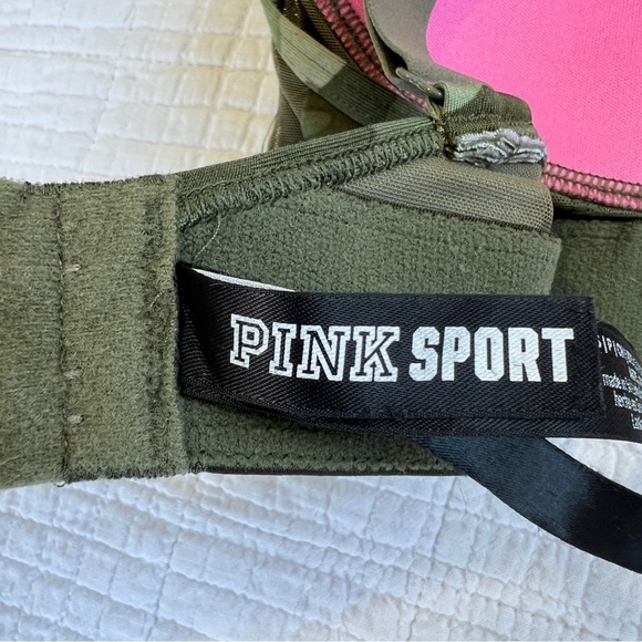 PINK Victoria’s Secret Ultimate High Impact Sports Bra Green Camo Size Small - Picture 7 of 8